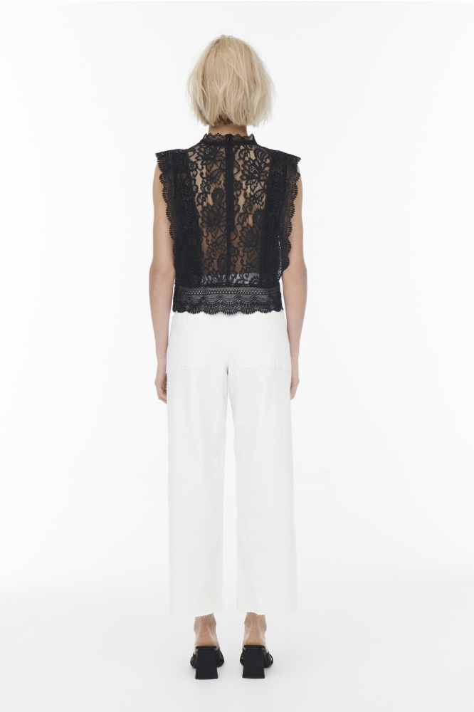 ONLKARO S/L LACE TOP WVN 15204604 BLACK